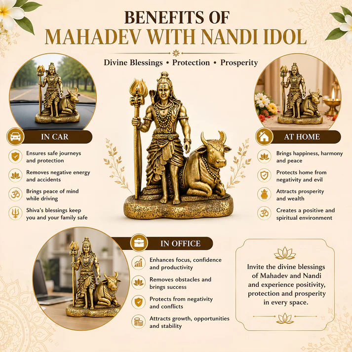 Gold Plated Mahadev with Nandi Idol